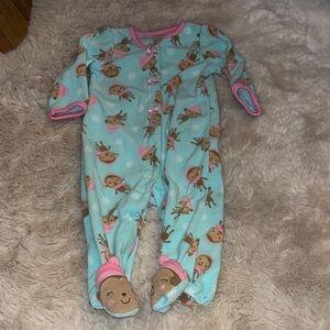 carter’s fleece monkey baby pajama footie